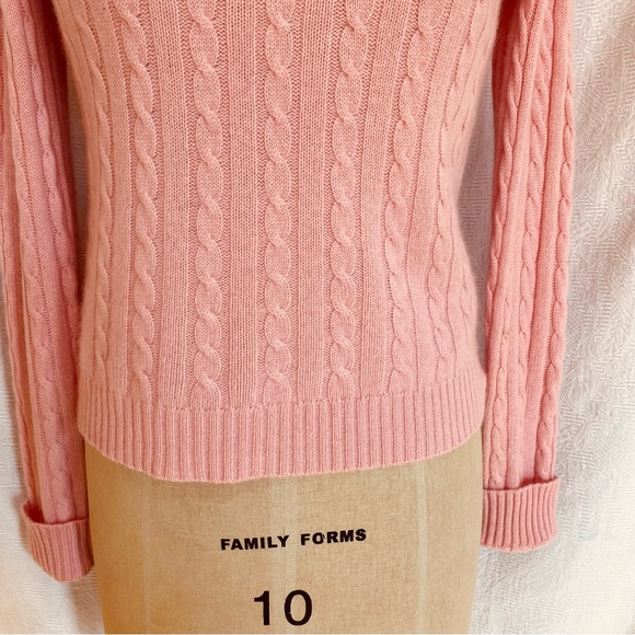 Pure Cashmere S pink cable crewneck sweater - Picture 2 of 6